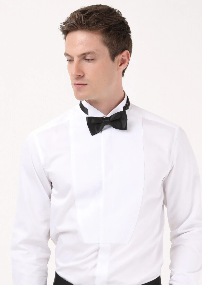 White Striped Slim Fit Weaving Casual 100% Cotton Shirt - 3