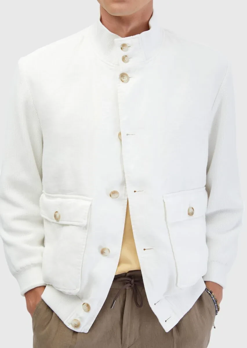White Weaving Coat - 4