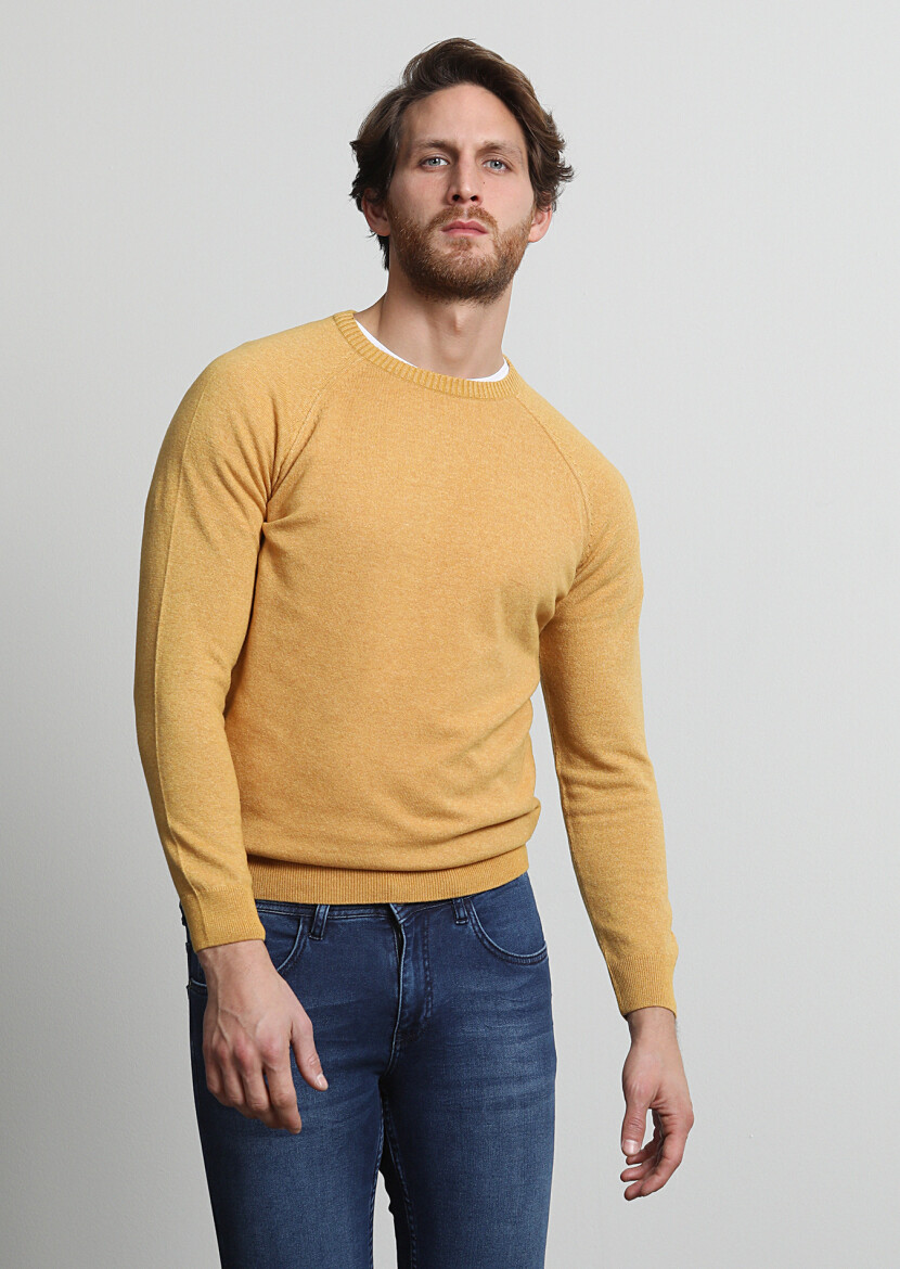 Yellow Knitwear Sweatshirt - 1