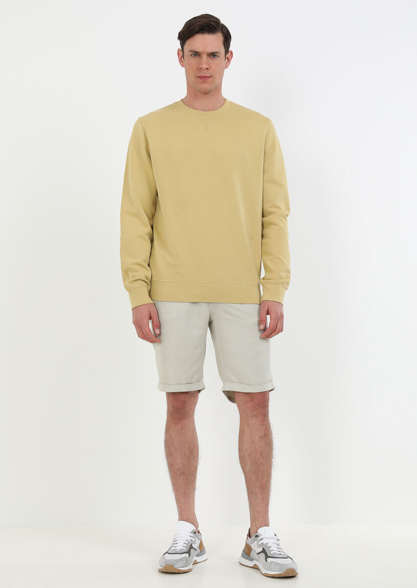 Yellow Plain Sweatshirt - 1