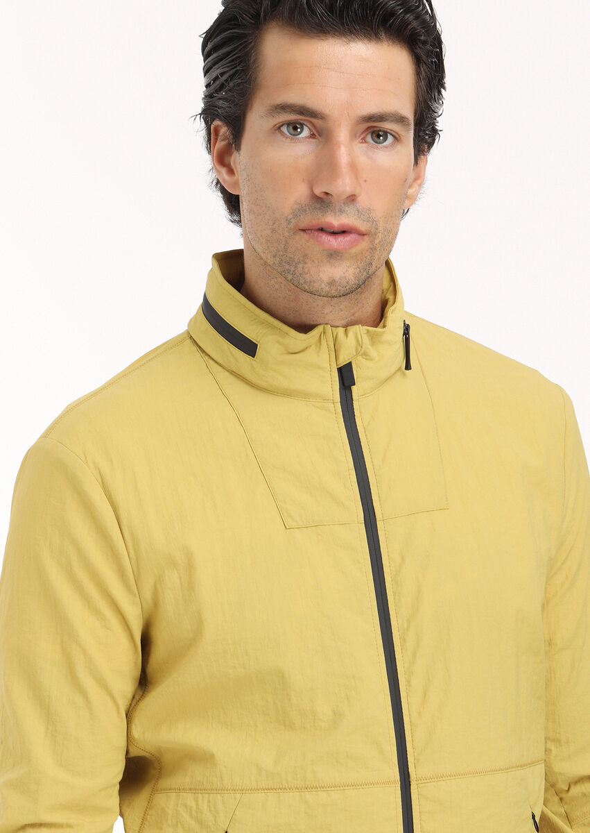 Yellow Removable Hood Weaving Coat - 3