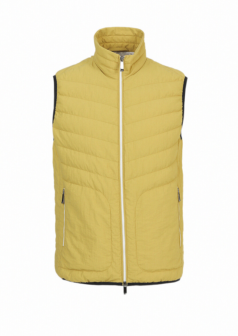 Yellow Weaving Puffer Vest - 6