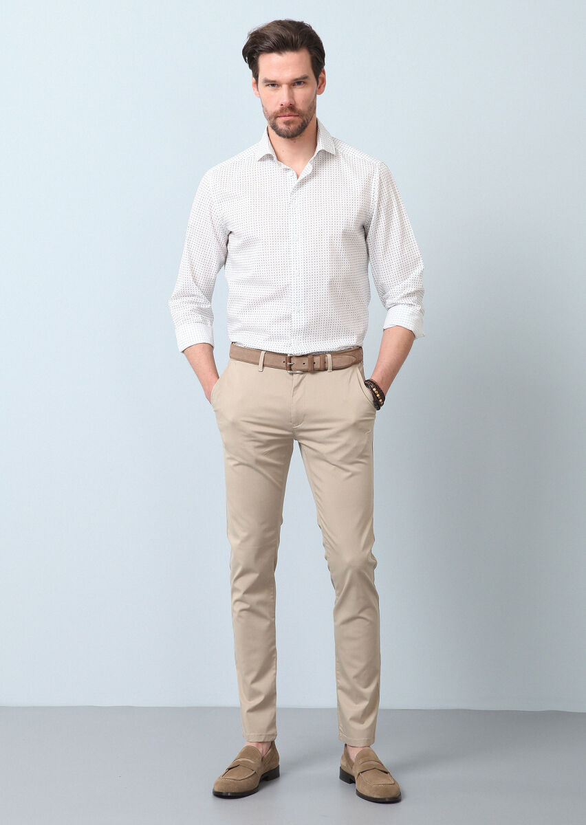 Yeşil Baskılı Regular Fit Uzun Dokuma Casual %100 Pamuk Gömlek - 2