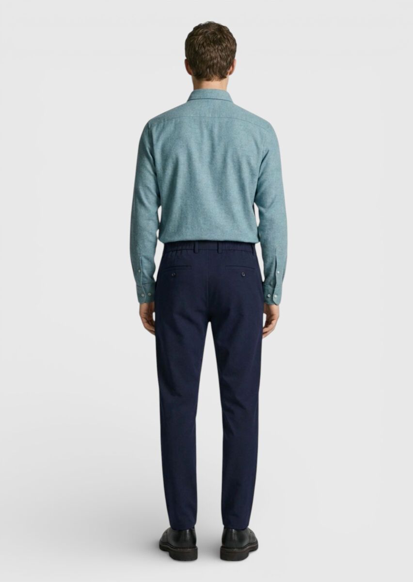 Yeşil Düz Regular Fit Dokuma Casual %100 Pamuk Gömlek - 4