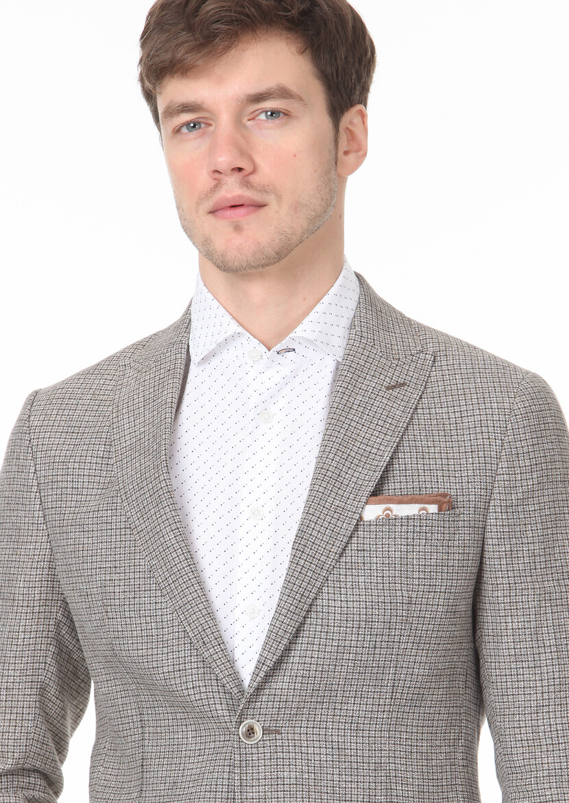 Yeşil Zeroweight Slim Fit %100 Keten Ceket - 2